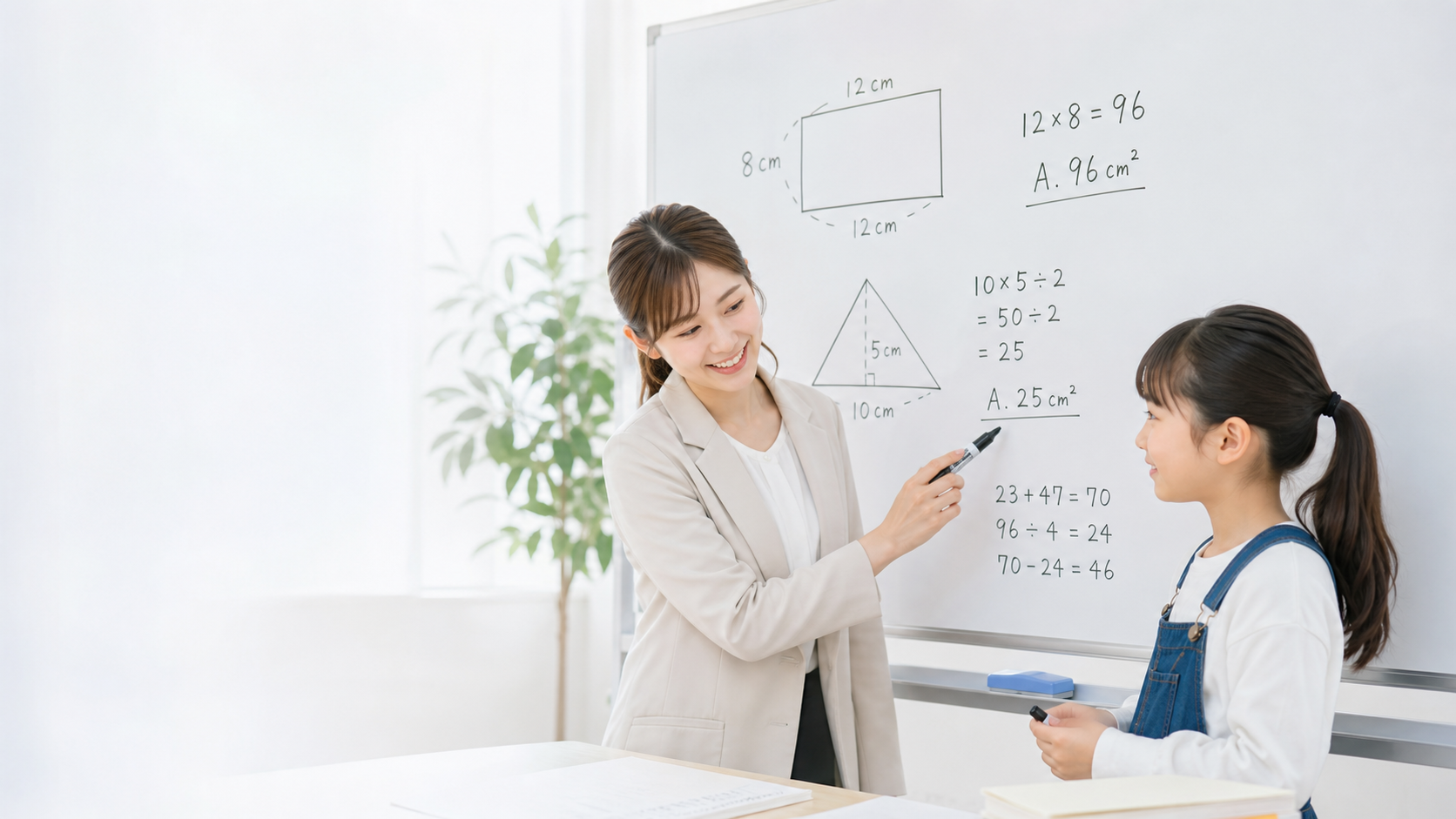講師が生徒に個別指導をしている様子