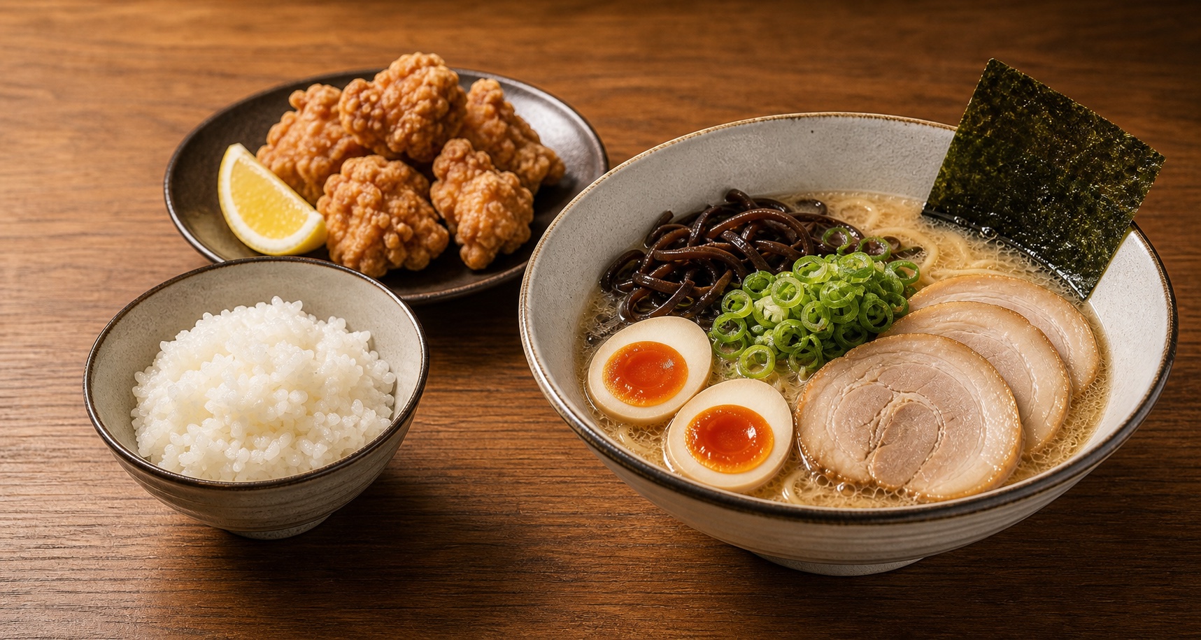 Bセット らーめんとからあげとごはん