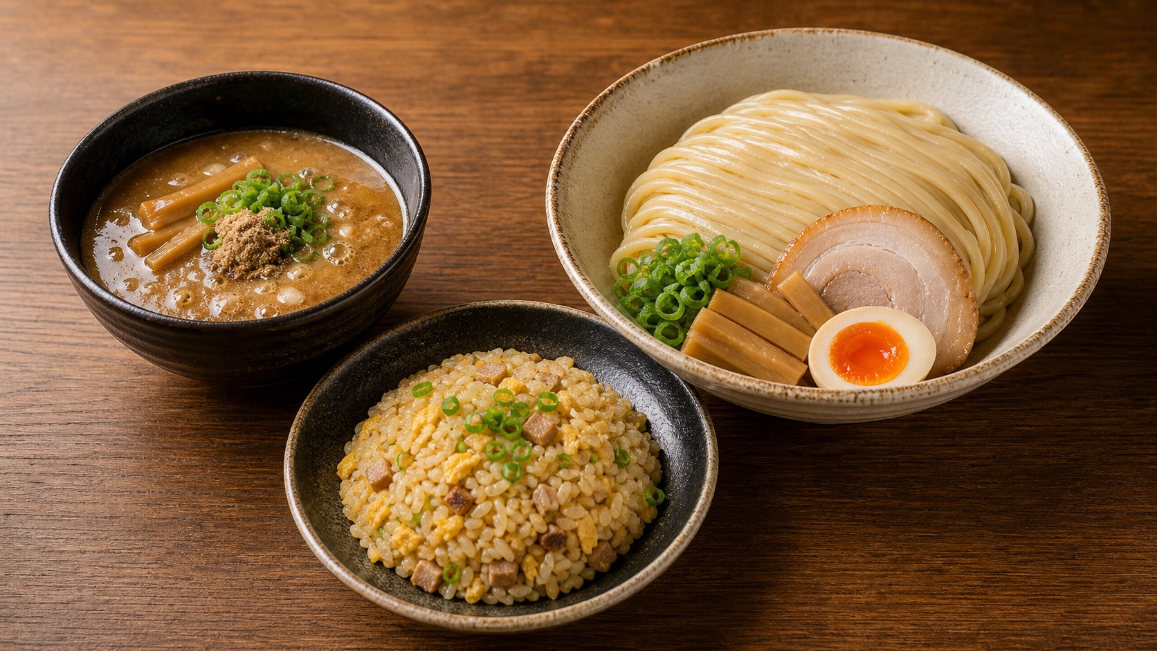 Cセット つけ麺と半チャーハン
