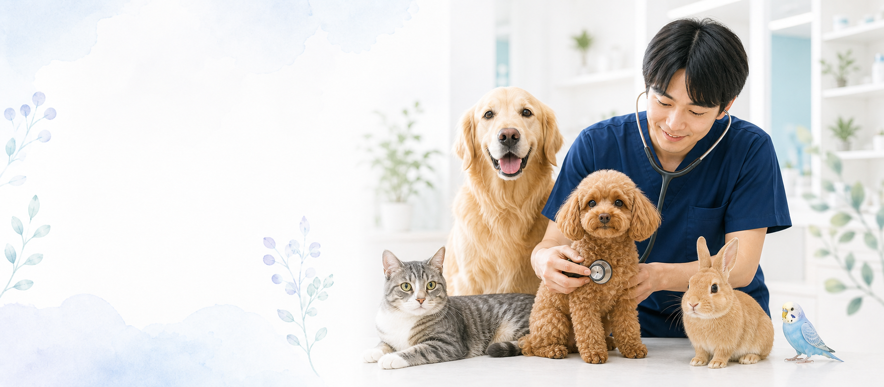 獣医師と犬猫うさぎ小鳥